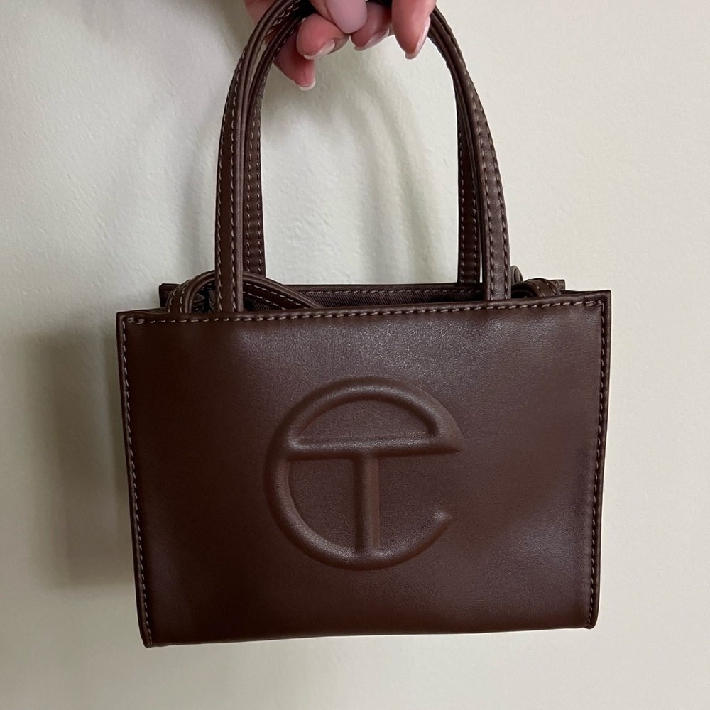 Small Telfar Shopping Bag in chocolate
